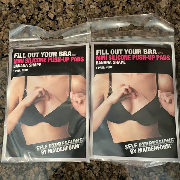 New Mini Silicone Push-Up Pads Self Expressions by Maidenform Banana Shape - Picture 2 of 5